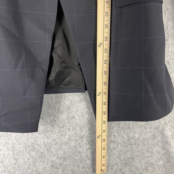 Theory Etiennette B Good Wool Blazer Womens 10 Blue Traceable Grid Career NWT - Picture 12 of 16